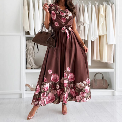 👗 Rochie elegantă imprimată cu decolteu în V