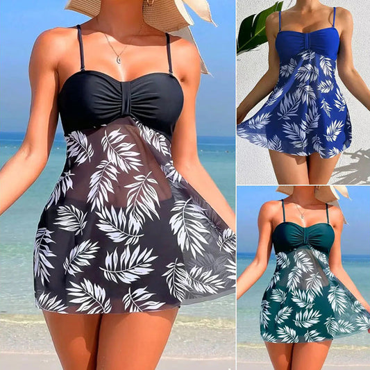 🌴👙Femei imprimate Halter pantaloni scurți două piese costum de baie Set