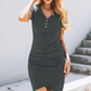 Femeii Casual Wrap plisat Mini rochii