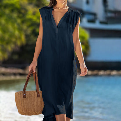🌿Rochie elegantă fără mâneci cu gât în V pentru femei