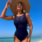 🌴Costum de baie dintr-o singură piesă din plasă de culoare solidă pentru femei🩱