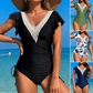 🏖️ Ruffle Sexy V-Neck Costum de baie dintr-o singură piesă