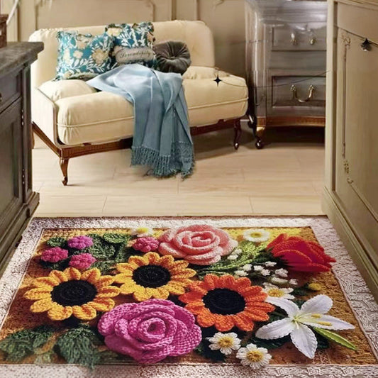 Baie Absorbant anti-alunecare tricotate florale podea Mat