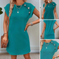 Culoare solidă gât rotund Slim A-line rochie