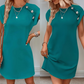 Culoare solidă gât rotund Slim A-line rochie