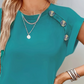 Culoare solidă gât rotund Slim A-line rochie
