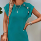 Culoare solidă gât rotund Slim A-line rochie