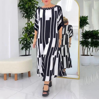 ✨Rochie largă cu imprimeu modern pentru femei