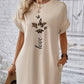 🔥 Rochie casual cu buzunar brodat cu fluturi