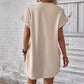 🔥 Rochie casual cu buzunar brodat cu fluturi