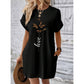 🔥 Rochie casual cu buzunar brodat cu fluturi