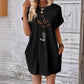 🔥 Rochie casual cu buzunar brodat cu fluturi
