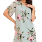 🌺Chiffon florale imprimare rotund gât rochie