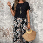 💕Set din două piese: pantaloni casual pentru femei cu picior lat + top cu mânecă scurtă