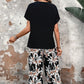 💕Set din două piese: pantaloni casual pentru femei cu picior lat + top cu mânecă scurtă
