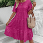 💖Rochie de culoare solidă cu decolteu rotund și decupaj floral