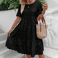 💖Rochie de culoare solidă cu decolteu rotund și decupaj floral