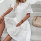 💖Rochie de culoare solidă cu decolteu rotund și decupaj floral