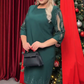💞Rochie cu mânecă șapte sferturi împodobită cu dantelă cu stras