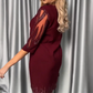 💞Rochie cu mânecă șapte sferturi împodobită cu dantelă cu stras
