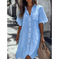 🌿Rochie cămașă casual din bumbac și in