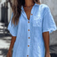 🌿Rochie cămașă casual din bumbac și in