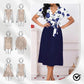 💞Rochie florală cu decolteu în V, cu talie cu centură, pentru femei