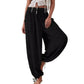 Pantaloni casual pentru femei cu picior lat, elastici, cu buzunare
