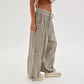 Pantaloni casual pentru femei cu picior lat, elastici, cu buzunare