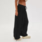 Pantaloni casual pentru femei cu picior lat, elastici, cu buzunare