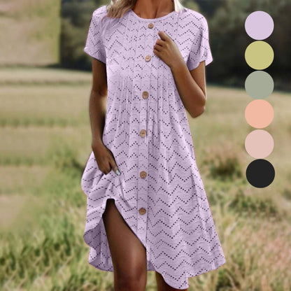 ✨Rochie cu mânecă scurtă Button Down pentru femei