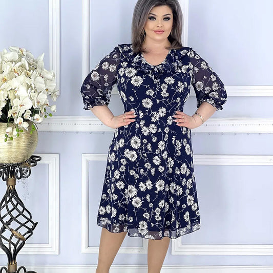 🌼Rochie imprimată din sifon pentru femei