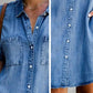 👗Rochie casual Denim cu mânecă scurtă