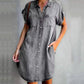 👗Rochie casual Denim cu mânecă scurtă