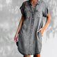 👗Rochie casual Denim cu mânecă scurtă