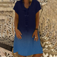 👗Casual Gradient V-Neck Short Sleeve Dress