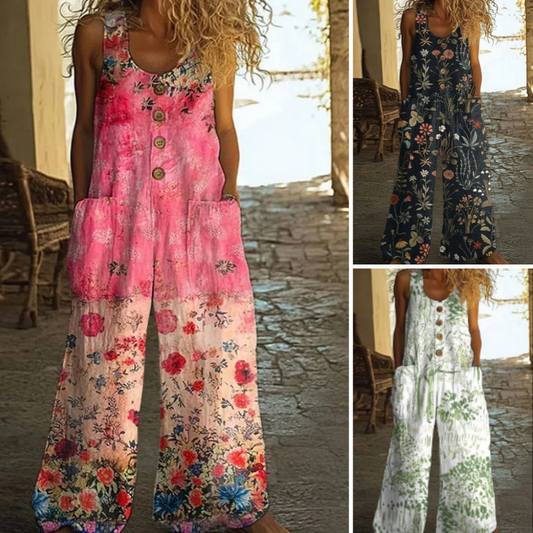 【S-4XL】🌺Salopetă vintage cu flori