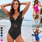 🏖️Sexy Ruffle Deep V gât One Piece Costum de baie🩱