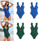 🏖️Sexy Ruffle Deep V gât One Piece Costum de baie🩱