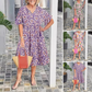 👗Rochie lejeră cu gât în V imprimată cu volane