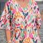 👗Rochie lejeră cu gât în V imprimată cu volane