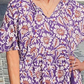 👗Rochie lejeră cu gât în V imprimată cu volane