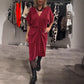 ✨V-neck moda vrac rochie
