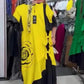 Rochie cu mânecă scurtă și tiv cu volănașe cu blocuri de culori