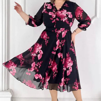🌺Rochie elegantă din șifon imprimat