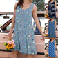 👗Rochie fără mâneci din denim imprimat vintage
