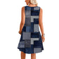 👗Rochie fără mâneci din denim imprimat vintage
