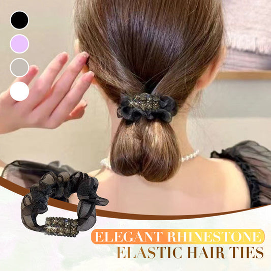4PCS Elegant Rhinestone Elastic Hairband