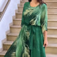Rochie extra lungă cu curea imprimată