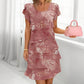 💐Rochie elegantă cu imprimeu stratificat